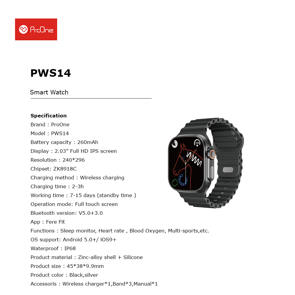 ساعت هوشمند پرووان مدل PWS14