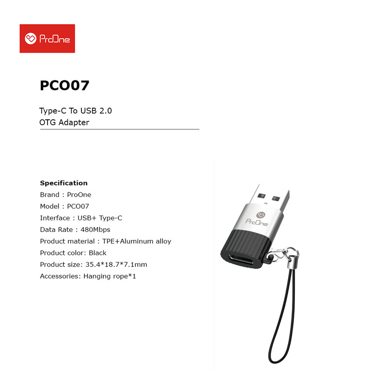 مبدل usb-C به USB پرووان مدل PCO07