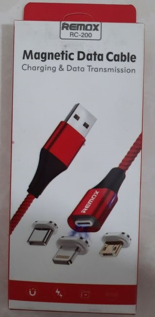 کابل شارژ تبدیل مغناطیسی USB به USB-C ریمکس مدل RC-200 طول 1 متر