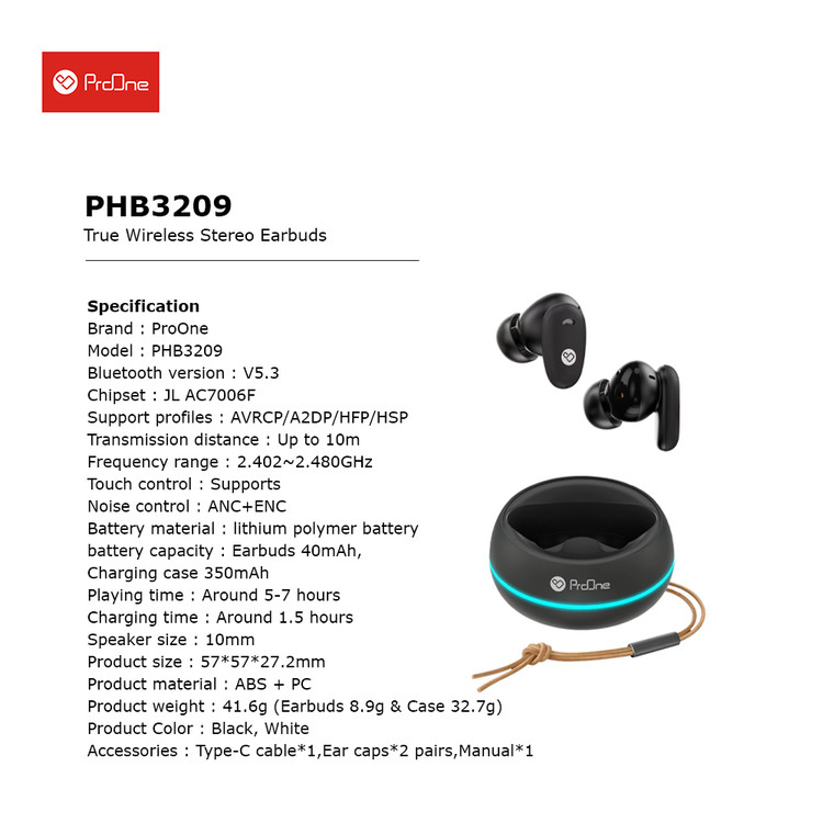 هندزفری بلوتوثی پرووان مدل PHB3209