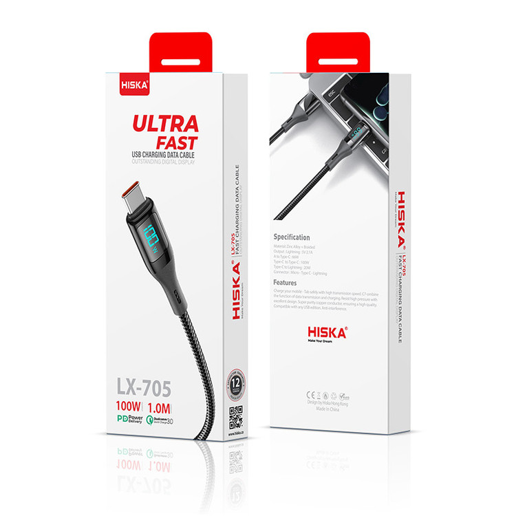کابل USB به Type C هیسکا مدل LX-705 طول 1 متر