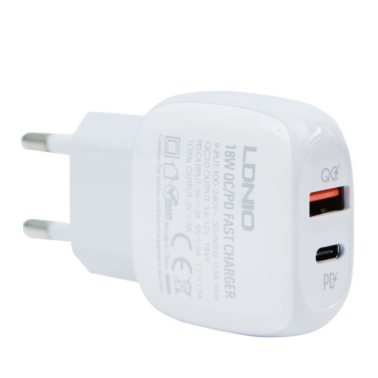 شارژر دیواری الدینیو مدل A2313C به همراه کابل تبدیل USB-C