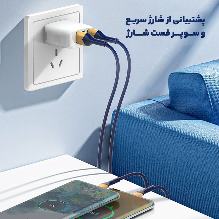کابل تبدیل USB به USB-C الدینیو مدل LS801 طول 1 متر