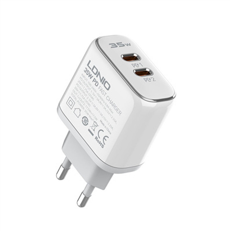 شارژر دیواری 35 وات الدینیو مدل A2528C به همراه کابل تبدیل USB-C