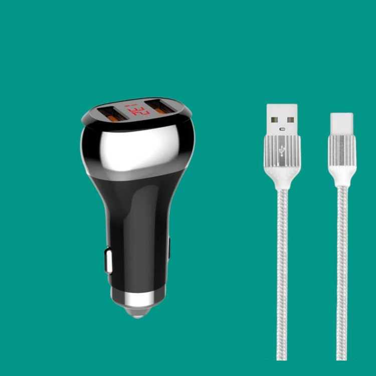 شارژر فندکی الدینیو مدل Quick به همراه کابل تبدیل microUSB