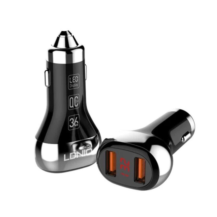 شارژر فندکی الدینیو مدل Quick به همراه کابل تبدیل microUSB