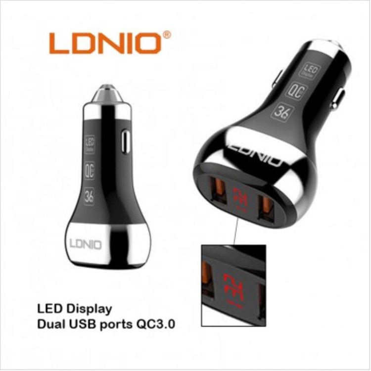 شارژر فندکی الدینیو مدل Quick به همراه کابل تبدیل microUSB