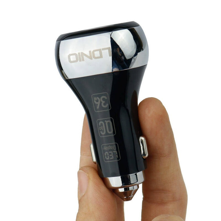 شارژر فندکی الدینیو مدل Quick به همراه کابل تبدیل microUSB