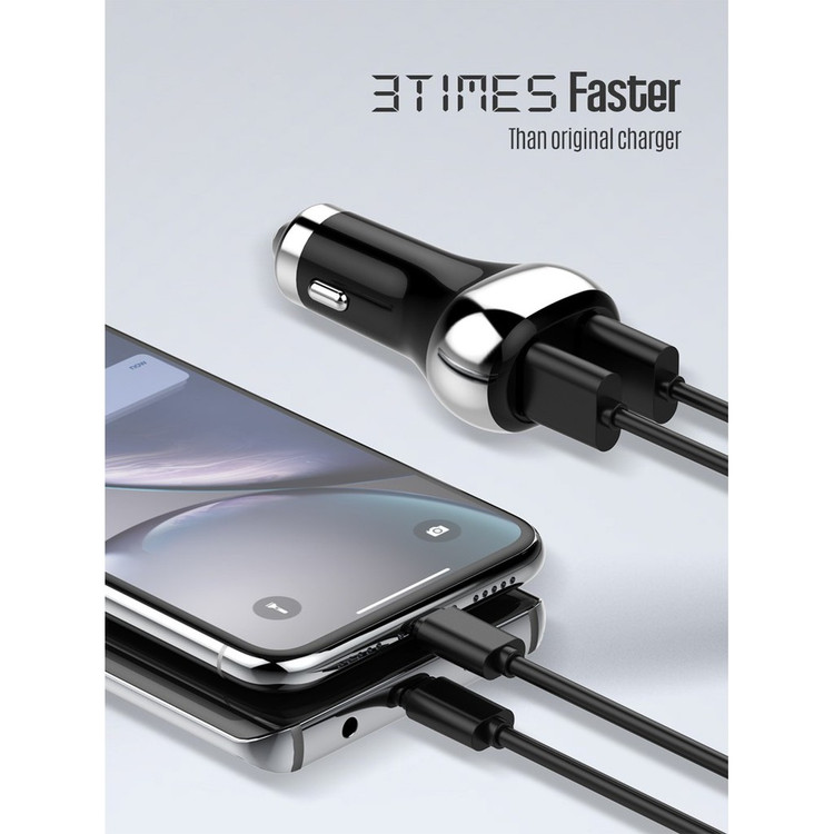 شارژر فندکی الدینیو مدل Quick به همراه کابل تبدیل microUSB