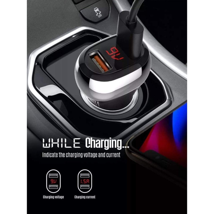 شارژر فندکی الدینیو مدل Quick به همراه کابل تبدیل microUSB