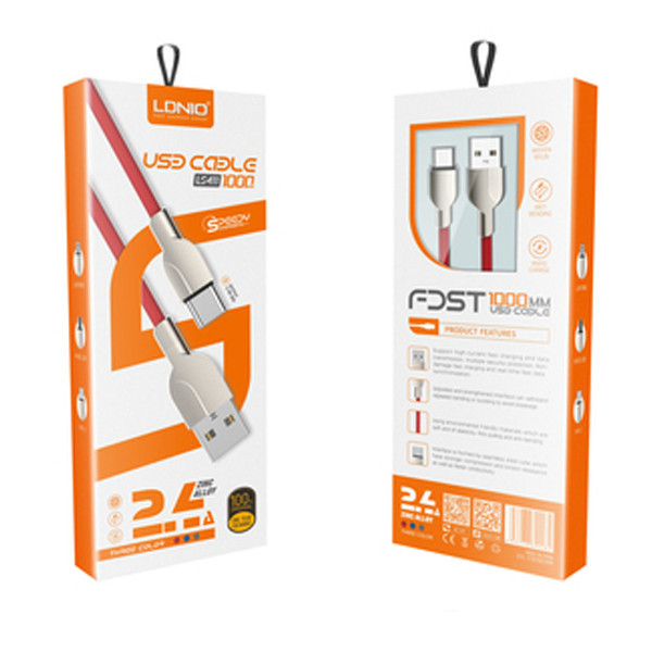 کابل تبدیل USB به لایتنینگ الدینیو مدل LS411 طول 1 متر
