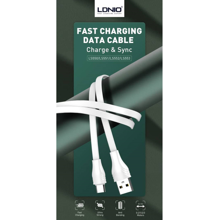 کابل شارژ TYPE C فست شارژ Ldnio LS552 2m