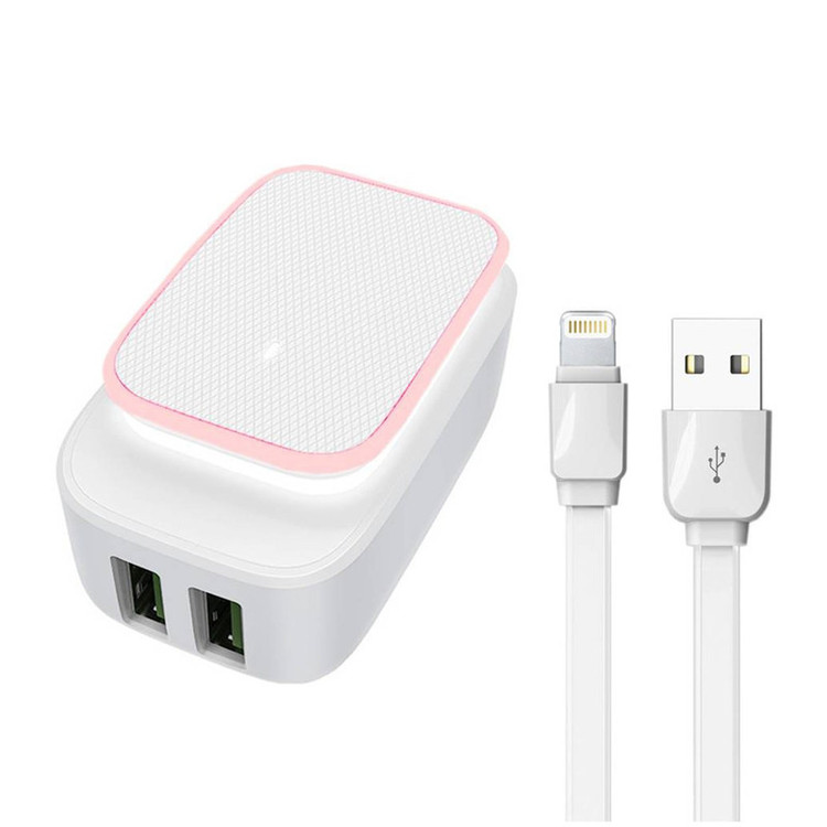 آداپتور سفید 2 پورت LDNIO دارای چراخ خواب مدل A2205