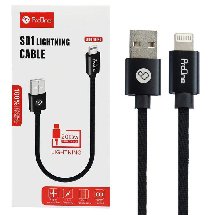 کابل تبدیل USB به لایتنینگ پرووان مدل S01 طول 0.20 متر