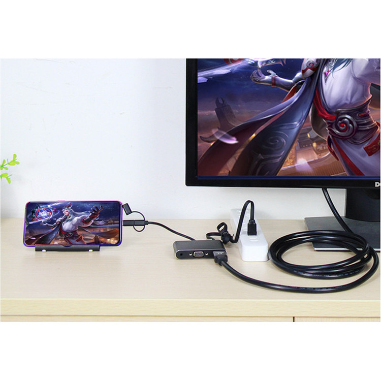 مبدل microUSB/ لایتنینگ/ USB-C به HDMI/VGA/AV پرووان مدل PHU560